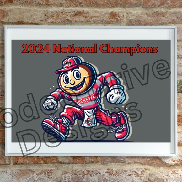 OHIO STATE NCAA NATIONAL CHAMPIONS POSTER 17"x11" Art Print Buckeyes Foo… - Picture 1 of 2